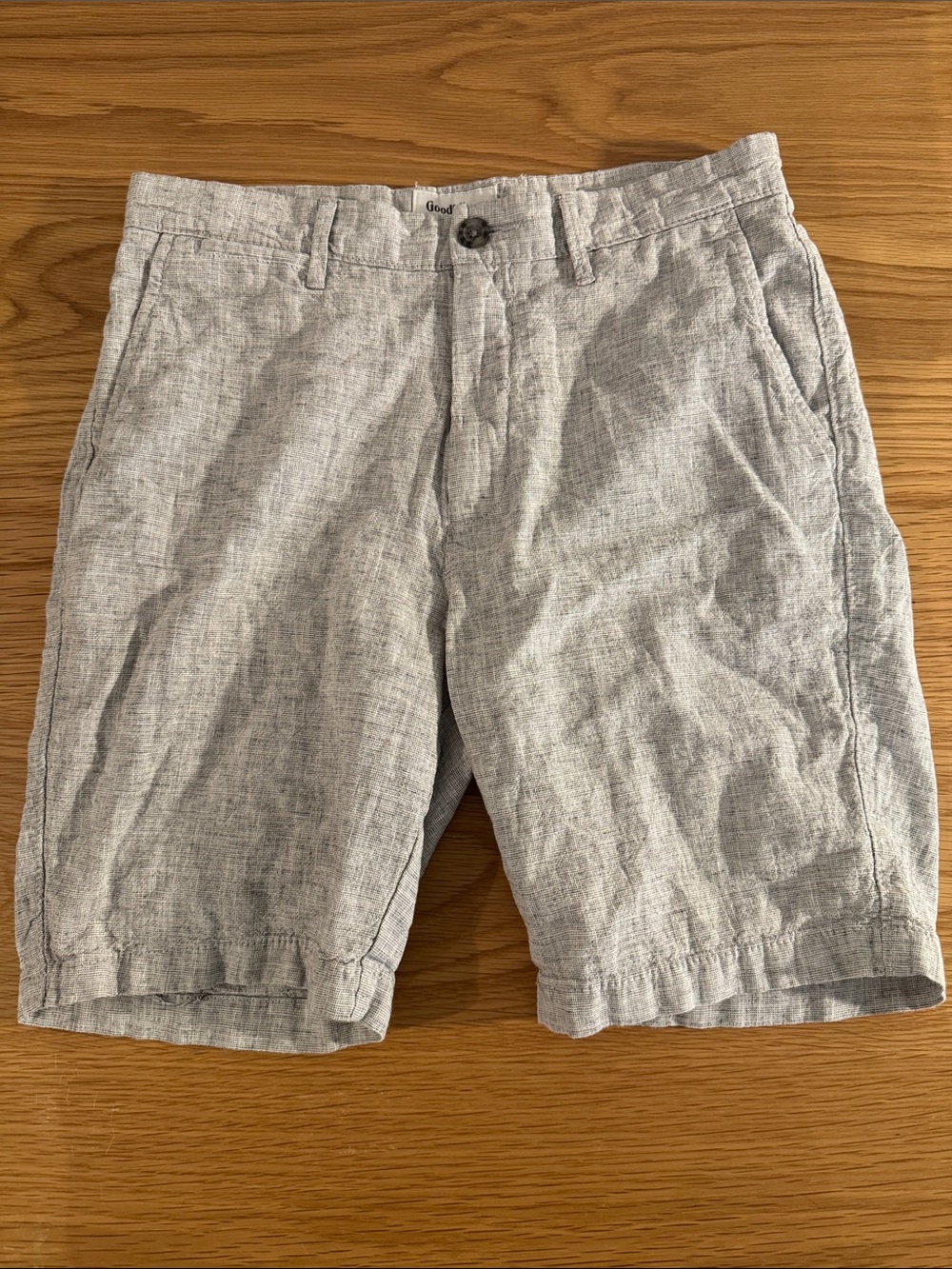 Goodfellow & Co Light Gray Flat-Front Linen-Blend Shorts
